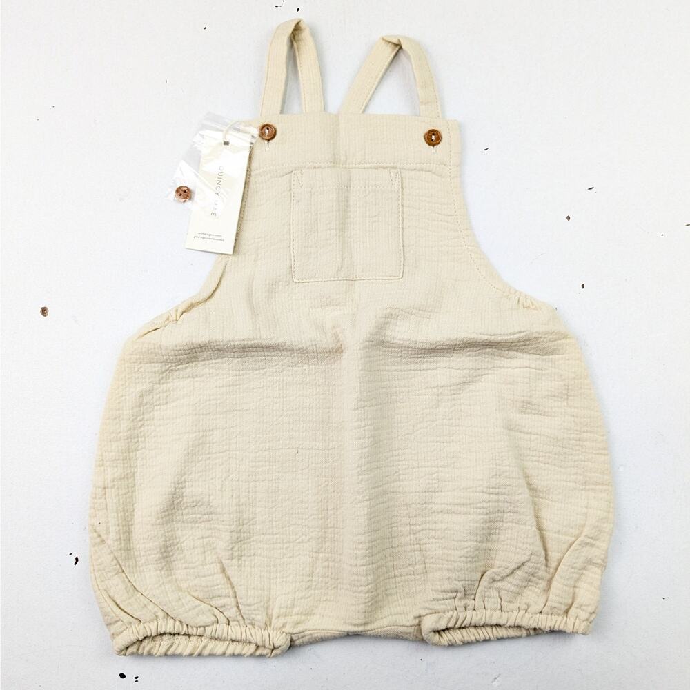 Quincy Mae Beige Hayes Romper 3-6 Months